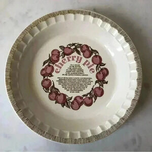 Vintage 1983 Country Harvest Cherry  Pie Plate by Royal China